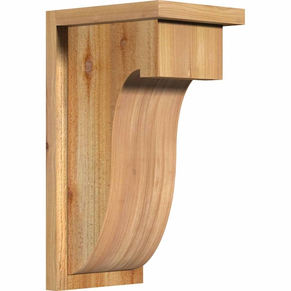 Ekena Millwork Del Monte Rough Sawn Corbel w/Backplate, Western Red Cedar, 8"W x 10"D x 18"H COR08X10X18DEL01RWR - main